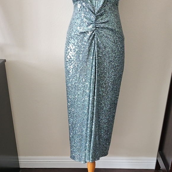 Jigsaw Green Sequin Halter Dress - Picture 4 of 11